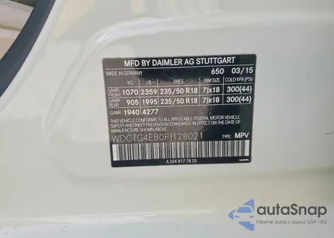 2015 Mercedes-Benz Gla 250 z USA, uszkodzony, nr VIN WDCTG4EB0FJ128021